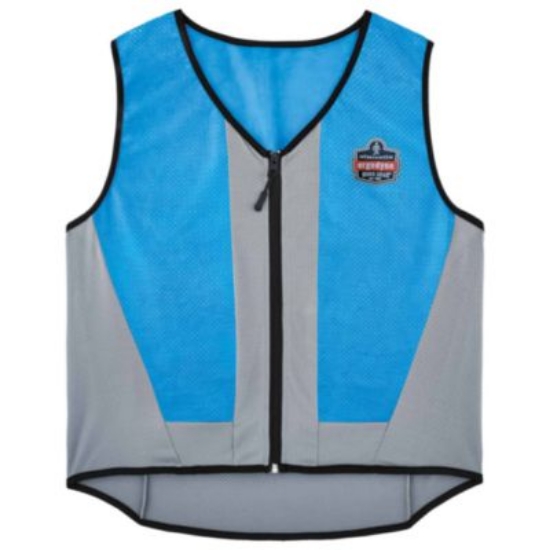 Picture of Chill-Its 6667 Wet Evaporative PVA Cooling Vest with Zipper, PVA, 5X-Large, Blue, Ships in 1-3 Business Days