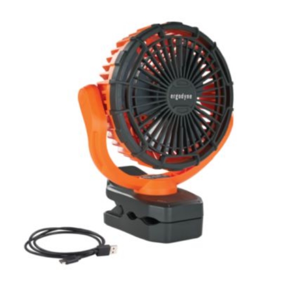 Picture of Chill-Its 6090 Rechargeable Portable Jobsite Fan, 9.5, Orange/Black, Ships in 1-3 Business Days