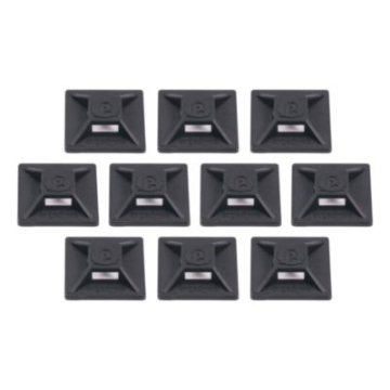 Picture of Squids 3701 Mini Adhesive Mount Replacements, 2 lb Max Safe Working Capacity, 0.9" Long, Black,10/Pack, Ships in 1-3 Bus Days