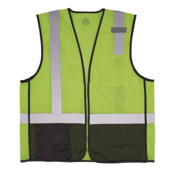 Picture of GloWear 8210Z Hi-Vis Class 2 Mesh Vest, Large to X-Large, Lime, Ships in 1-3 Business Days