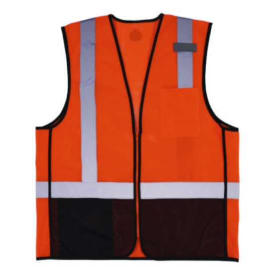 Picture of GloWear 8210Z Hi-Vis Class 2 Mesh Vest, 4X-Large to 5X-Large, Orange, Ships in 1-3 Business Days