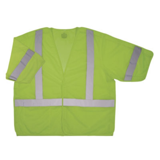Picture of GloWear 8315BA Class 3 Hi-Vis Breakaway Safety Vest, Large to X-Large, Lime, Ships in 1-3 Business Days