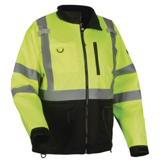 Picture of GloWear 8351 Class 3 Hi-Vis Windbreaker Water-Resistant Jacket, 4X-Large, Lime, Ships in 1-3 Business Days