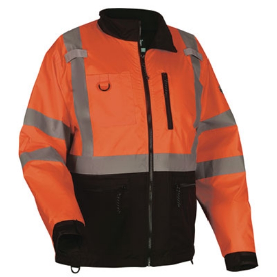 Picture of GloWear 8351 Class 3 Hi-Vis Windbreaker Water-Resistant Jacket, Small, Orange, Ships in 1-3 Business Days