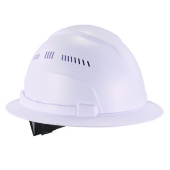 Picture of Skullerz 8968 Class C Lightweight Full Brim Hard Hat, Adjustable Venting, 6-pt Rachet Suspension, White,Ships in 1-3 Bus Days