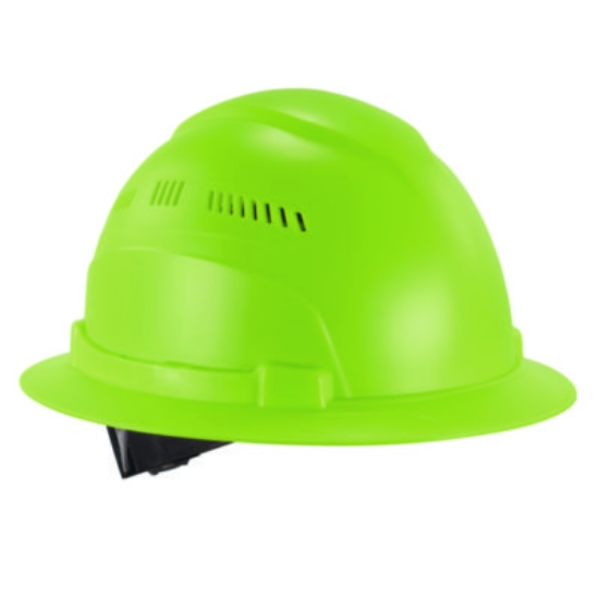 Picture of Skullerz 8968 Class C Lightweight Full Brim Hard Hat, Adjustable Venting, 6-pt Rachet Suspension, Lime, Ships in 1-3 Bus Days