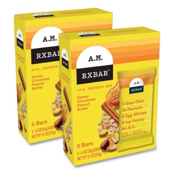 Picture of Adult Bars, Honey Cinnamon Peanut Butter, 1.9 oz Bar, 5 Bars/Packs, 2 Packs/Carton, Ships in 1-3 Business Days