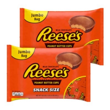 Picture of Snack Size Peanut Butter Cups, 19.5 oz Bag, 2 Bags/Carton, Ships in 1-3 Business Days
