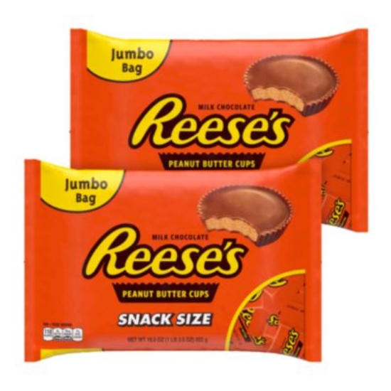 Picture of Snack Size Peanut Butter Cups, 19.5 oz Bag, 2 Bags/Carton, Ships in 1-3 Business Days