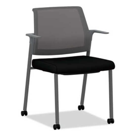 Picture of Cipher Mesh Back Guest Chair, 24.25" x 24.13" x 33.5", Black Seat, Charcoal Back, Charcoal Base, Ships in 7-10 Business Days