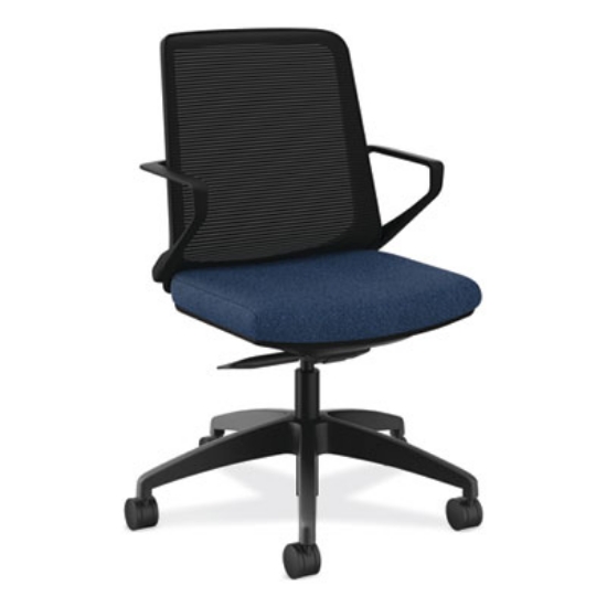 Picture of Cliq Office Chair, Supports Up to 300 lb, 17" to 22" Seat Height, Navy Seat, Black Back/Base, Ships in 7-10 Business Days