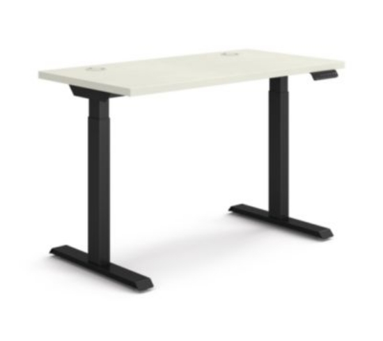 Picture of Coordinate Height Adjustable Desk Bundle 2-Stage, 46" x 22" x 27.75" to 47", Silver Mesh\Black, Ships in 7-10 Business Days