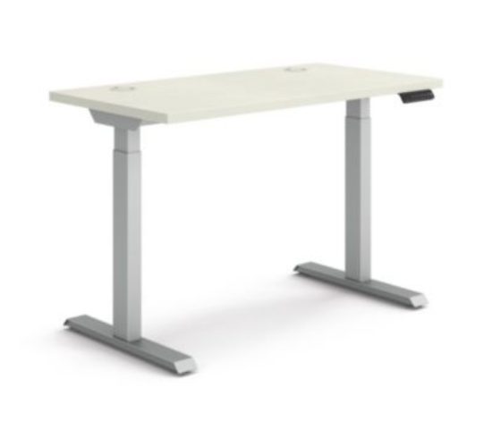 Picture of Coordinate Height Adjustable Desk Bundle 2-Stage, 46" x 22" x 27.75" to 47", Silver Mesh\Silver, Ships in 7-10 Business Days