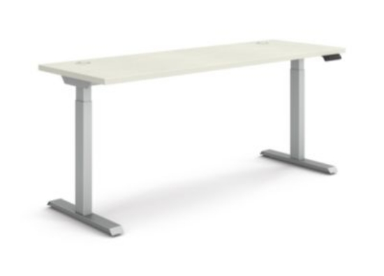 Picture of Coordinate Height Adjustable Desk Bundle 2-Stage, 70" x 22" x 27.75" to 47", Silver Mesh\Silver, Ships in 7-10 Business Days