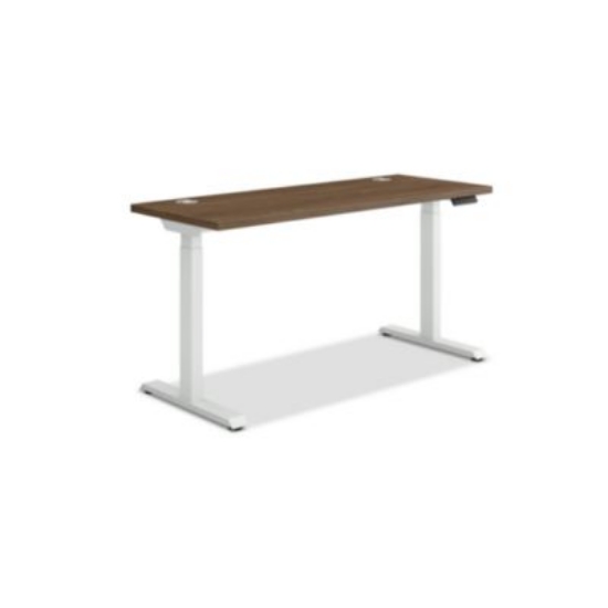 Picture of Coordinate Height Adjustable Desk Bundle 2-Stage, 58" x 22" x 27.75" to 47", Pinnacle\Designer White, Ships in 7-10 Bus Days