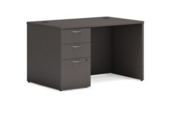 Picture of Mod Single Pedestal Desk Bundle, 48" x 30" x 29", Slate Teak, Ships in 7-10 Business Days