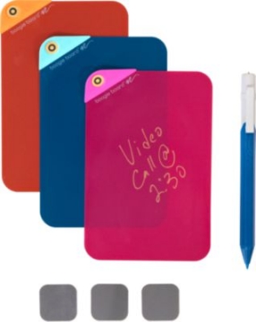 Picture of VersaNotes Starter Pack Reusable Notes, 4 x 6, Three Assorted Color Notes Plus Pen
