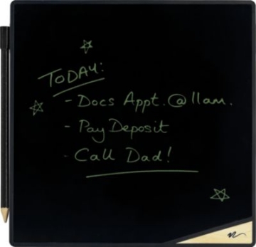 Picture of VersaTiles Memo Board, with Stylus, 8.25 x 8.25, Black LCD Surface, Black Plastic Frame