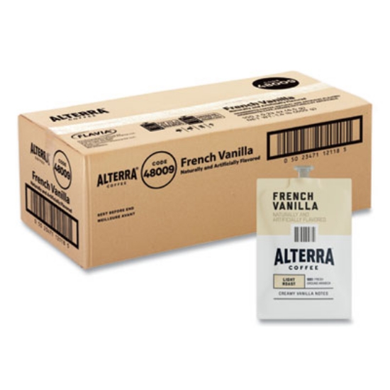 Picture of Alterra French Vanilla Coffee Freshpack, French Vanilla, 0.23 oz Pouch, 100/Carton