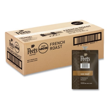 Picture of Peet's French Roast Coffee Freshpack, French Roast, 0.35 oz Pouch, 76/Carton