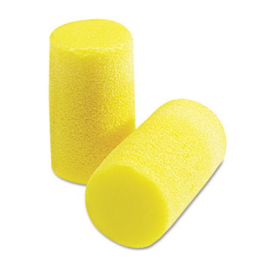 Picture of E-A-R Classic Plus Earplugs, Cordless, PVC Foam, Yellow, 200 Pairs/Box