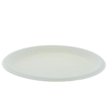 Picture of EarthChoice PFAS Free Compostable Dinnerware, Plate, 10.24" Diameter, Natural, 500/Carton