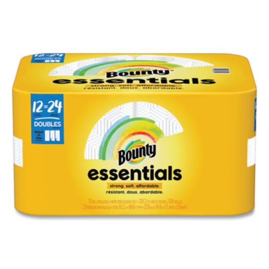 Picture of Essentials Select-A-Size Kitchen Roll Paper Towels, 2-Ply, 124 Sheets/Roll, 12 Rolls