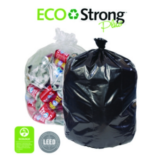 Picture of Eco Strong Plus Can Liners, 56 gal, 1.35 mil, 43" x 47", Natural, 100/Carton