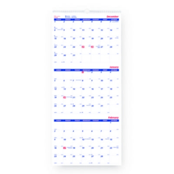 Picture of CALENDAR,3-MONTH,WALL,WH