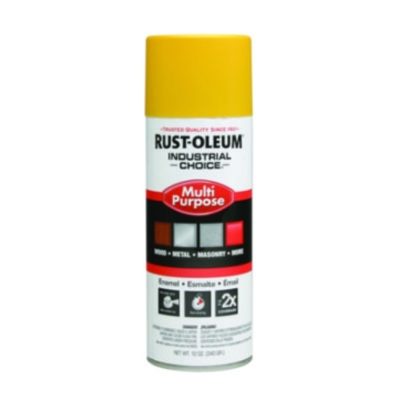 Picture of Industrial Choice 1600 System Multi-Purpose Enamel Spray Paint, Flat Safety Yellow, 12 oz Aerosol Can, 6/Carton