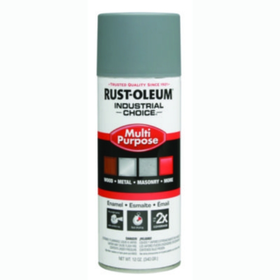 Picture of Industrial Choice 1600 System Multi-Purpose Enamel Spray Paint, Flat Gray, 12 oz Aerosol Can, 6/Carton