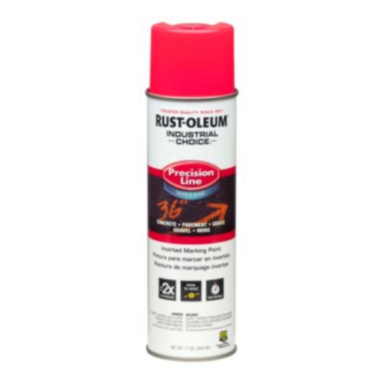 Picture of Industrial Choice M1800 System Water-Based Precision Line Marking Paint, Flat Fluorescent Pink, 17 oz Aerosol Can, 12/Carton