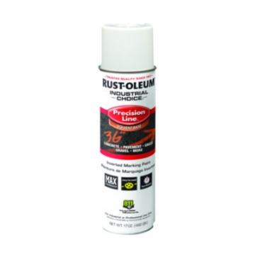 Picture of Industrial Choice M1600 System Solvent-Based Precision Line Marking Paint, Flat White, 17 oz Aerosol Can, 12/Carton