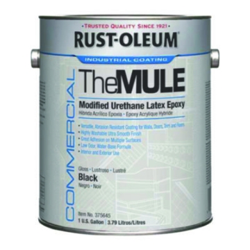 Picture of Commercial The MULE (Modified Urethane Latex Epoxy), Interior/Exterior, Gloss Black, 1 gal Bucket/Pail, 2/Carton