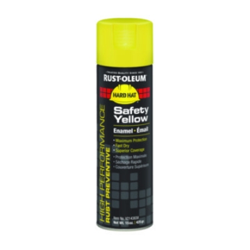 Picture of Hard Hat High Performance V2100 System Rust Preventive Enamel Spray Paint, Gloss Safety Yellow, 15 oz Aerosol Can, 6/Carton