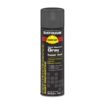 Picture of Hard Hat High Performance V2100 System Rust Preventive Enamel Spray Paint, Gloss Dark Machine Gray, 15 oz Aerosol Can, 6/CT