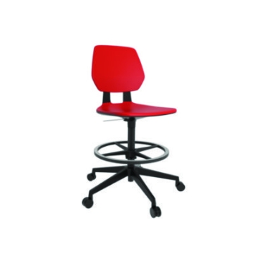 Picture of Commute Extended Height Task Chair, Supports Up to 275 lbs, 18.25" to 22.25" Seat Height, Red/Black, Ships in 1-3 Bus Days