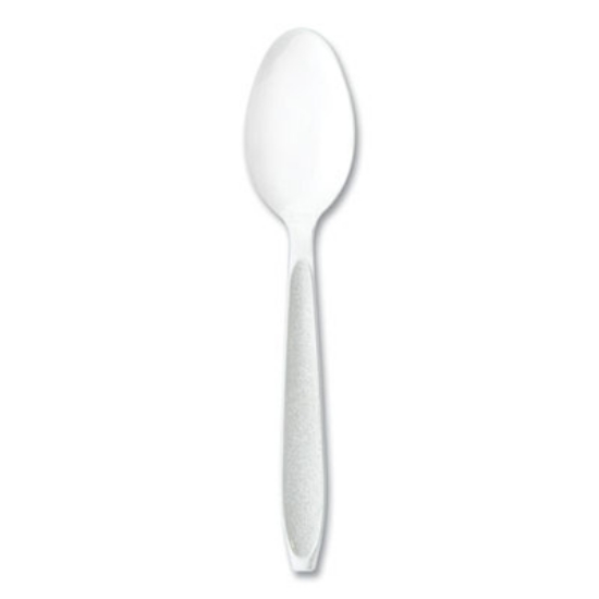 Picture of Impress Heavyweight Full-Length Polystyrene Cutlery, Teaspoon, White, 100/Box