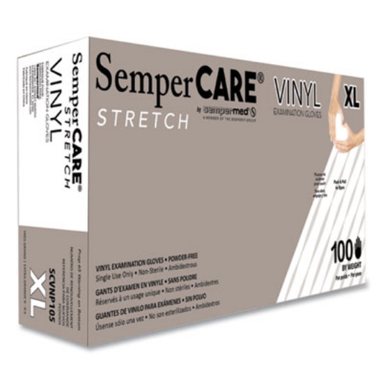 Picture of Stretch Vinyl Examination Gloves, Cream, X-Large, 100/Box