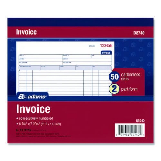 Picture of BOOK,INVOCE,SPRL,2PT,50ST