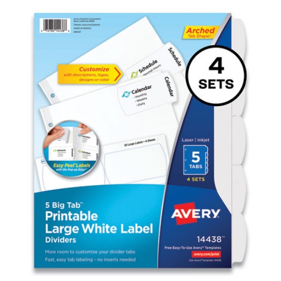 Picture of TAB,DIVIDER,WHT,5TB,4/PK