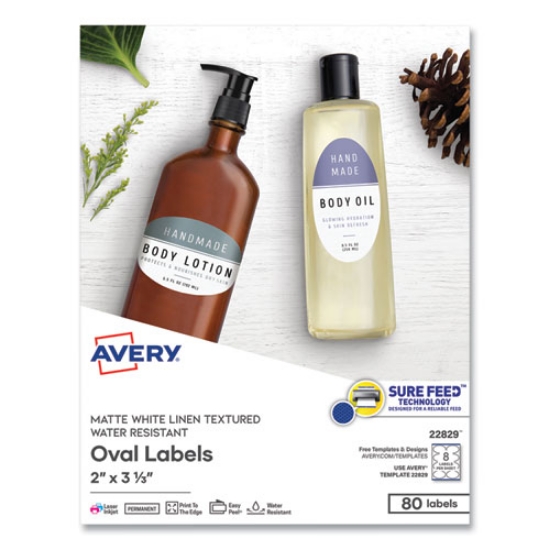 Picture of LABEL,OVAL,2X3.33,80PK,WH