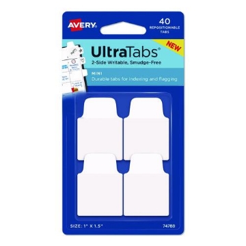 Picture of TAB,1" X 1.5", 40/PK,WH