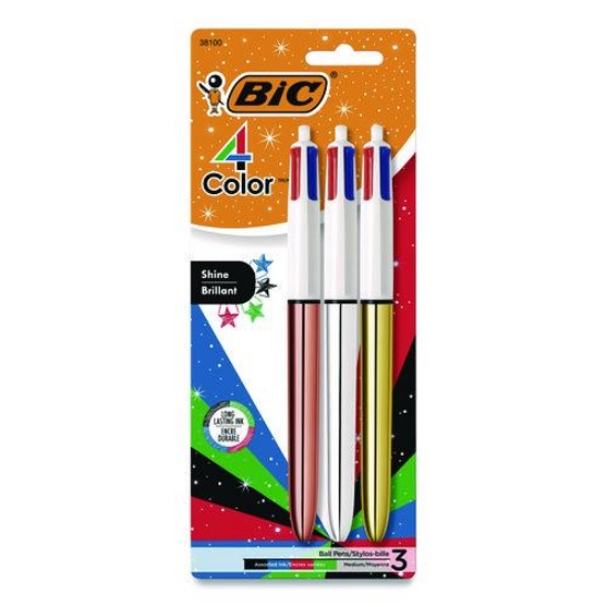 Picture of PEN,BIC,4-COLOR,MED,3PK
