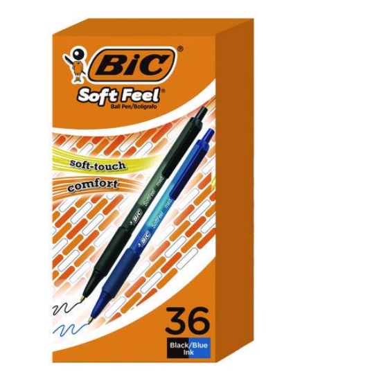 Picture of PEN,SOFT FEEL RET,36PK,BK