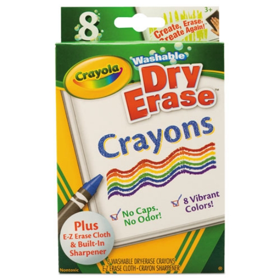 Picture of CRAYON,DRY ERASE, 8PK,AST