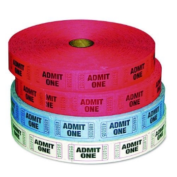 Picture of TICKET,ADMIT ONE,4/PK,AST