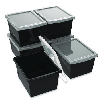 Picture of BIN,4G,STRGE,W/LID,BK,6PK