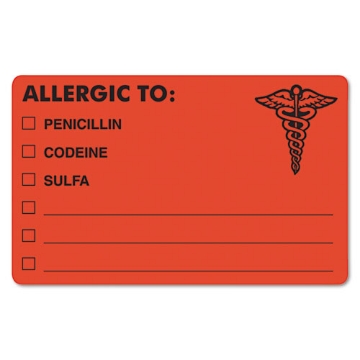 Picture of LABEL,ALLERGIC TO:PENC,OE