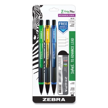 Picture of PENCIL,ZGRIP,3PK,GN,YL,BE